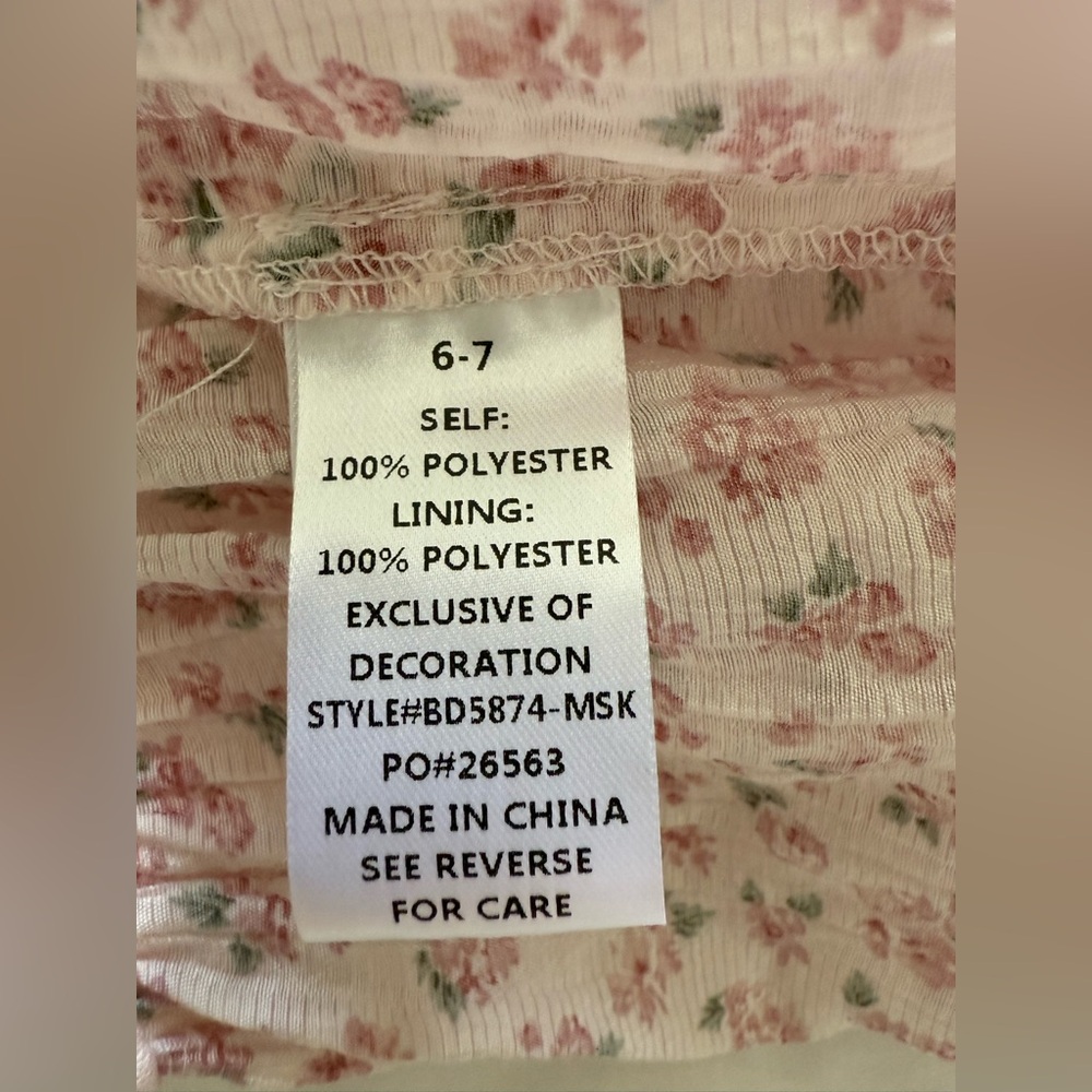 NWT - Lena & Lou - Little Girl's Floral Tiered Dress - Size 6-7 - Picture 9 of 9